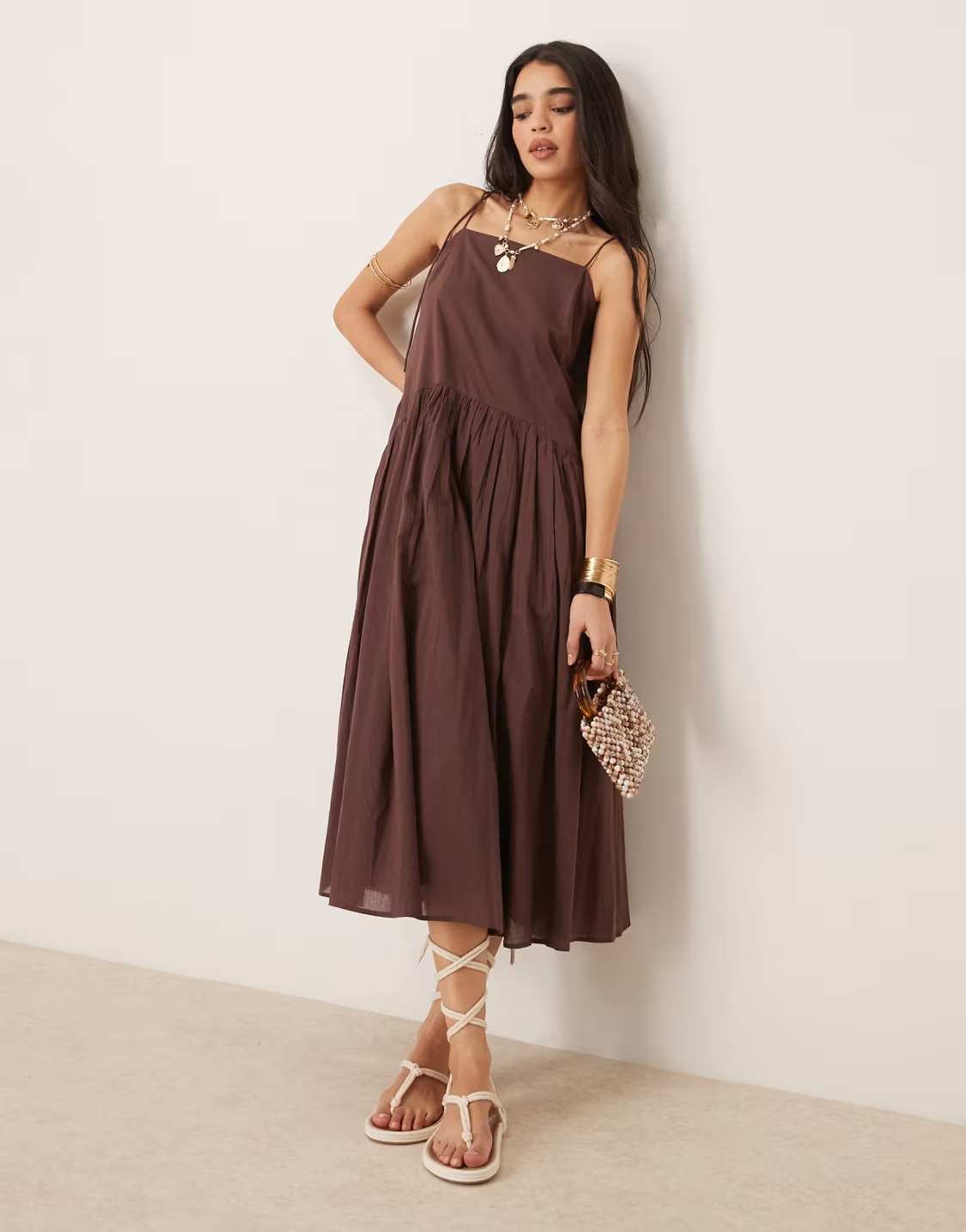 Long loose dress Brown