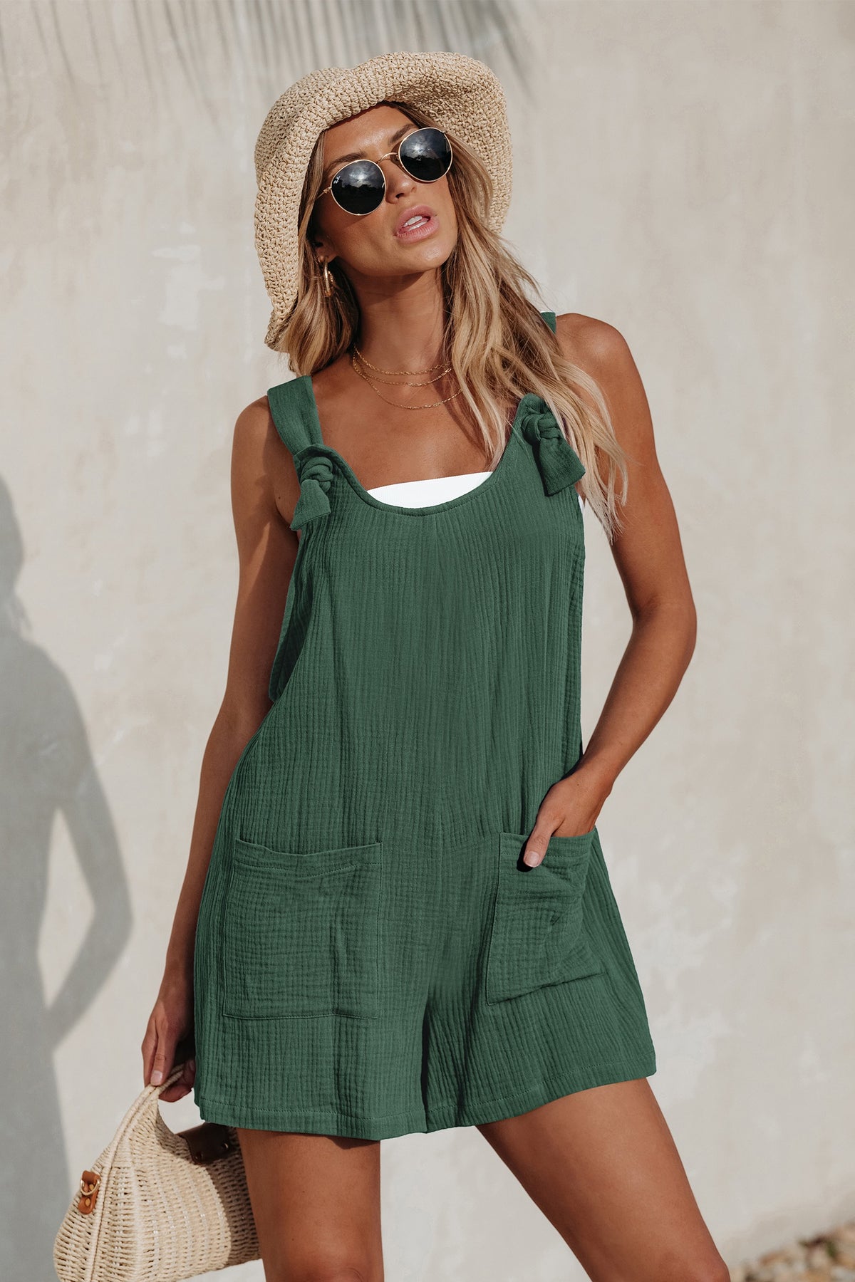Short loose dress olive green